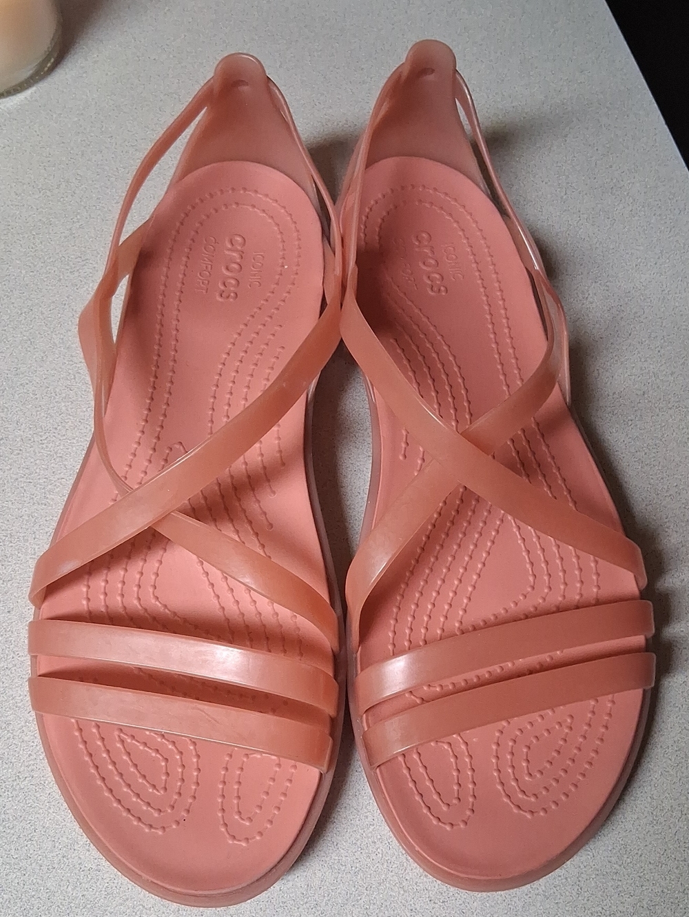 Like New Womens CROCS Isabella In Peachy Pink Color Size 10